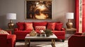 warm red sofa Royalty Free Stock Photo