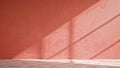 Warm red wall with sunlight shadow Royalty Free Stock Photo