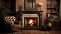 warm room fireplace Royalty Free Stock Photo