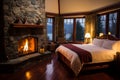 Warm rustic barn room design with natural elements and modern comforts for cozy interior