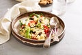 Warm salad with bulgur, vegetables and leaves Royalty Free Stock Photo