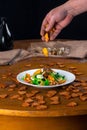 Warm salad with croutons Royalty Free Stock Photo