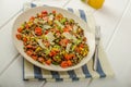 Warm salad of lentils, bio healthy