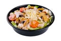 Warm salad with roasted chicken meat, vegetables and mushrooms Royalty Free Stock Photo