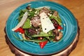 Warm salad with veal