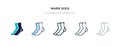 Warm sock icon in different style vector illustration. two colored and black warm sock vector icons designed in filled, outline,