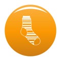 Warm sock icon vector orange