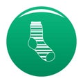 Warm sock icon vector green