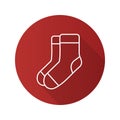 Warm socks flat linear long shadow icon