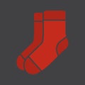 Warm socks glyph color icon