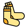 Warm socks icon vector flat