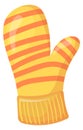 Warm striped mitten. Knitten wool cartoon icon