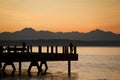 Sunset at Anchor Park in West Seattle, Washington. Royalty Free Stock Photo