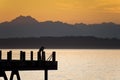 Sunset at Anchor Park in West Seattle, Washington. Royalty Free Stock Photo
