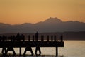 Sunset at Anchor Park in West Seattle, Washington. Royalty Free Stock Photo