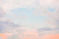 Warm summer or spring light neon-colored sunset or sunrise sky with moon