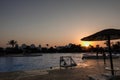 warm sundown on a pool in a resort in marsa alam