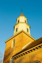 Warm sunlight on Bruton parish church tower Royalty Free Stock Photo