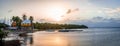 Warm Sunset over seaside boat rental in the florida keys