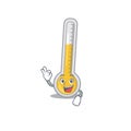 Warm thermometer mascot design style with an Okay gesture finger Royalty Free Stock Photo