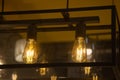 Warm tone light bulb lamp.decorative with wall room yellow