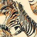 Warm Toned Abstract Zebra Pattern, Background Design for Textiles and Wallpaper