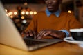 African Man Typing on Keyboard Royalty Free Stock Photo