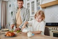 Little Boy Pouring Milk Royalty Free Stock Photo