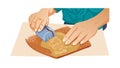 Hands Kneading Dough Baking Scene, vector design Generative AI Royalty Free Stock Photo