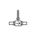 warm water in the pipes icon. Element of plumbering icon. Thin line icon for website design and development, app development. Royalty Free Stock Photo