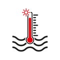 The warm water temperature icon. Hot liquid symbol. Flat Royalty Free Stock Photo