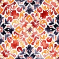 Warm Watercolor Floral Pattern with Rich Autumn Tones