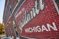 Warm Welcome to Michigan Mural on Red Brick Wall, Ypsilanti