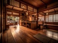 Warm and Welcoming Traditional Japanese Interior. Generative AI