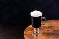 Warm Whiskey Irish Coffee Cocktail Royalty Free Stock Photo