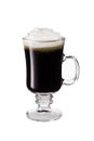 Warm Whiskey Irish Coffee Cocktail on white Royalty Free Stock Photo