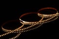 Warm white LED strip on black background Royalty Free Stock Photo