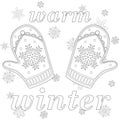 Warm winter black and white poster.