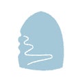 Warm winter blue hat for autumn or spring, an accessory for a man or a woman. Fluffy fabric.Simple vector illustration