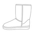 Warm winter blue ugg boots. Comfortable winter shoes for everyday wear .Different shoes single icon in outline style