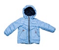 Warm winter children`s down jacket. Royalty Free Stock Photo