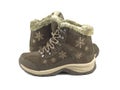 Warm winter feamle boots isloated on white Royalty Free Stock Photo