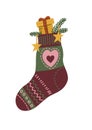 Warm winter sock with gift.