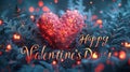 Warm wishes for a Happy Valentine\'s Day. - Bright Red Heart with the Magic of the Words \'Happy Valentine\'s Day