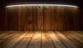 Warm Wooden Stage with Overhead Lighting Royalty Free Stock Photo