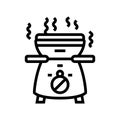 warmer fondue line icon vector illustration Royalty Free Stock Photo