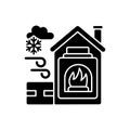 Warming center black glyph icon