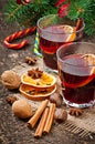 Warming mulled wine and spices