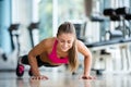 Warming up and doing some push ups a the gym Royalty Free Stock Photo