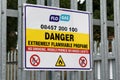 Danger Flammamble Propane Flogas Sign Royalty Free Stock Photo